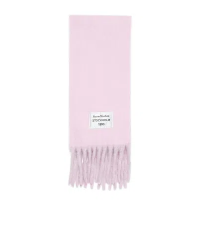 ACNE STUDIOS ACNE STUDIOS LOGO PATCH FRINGED SCARF
