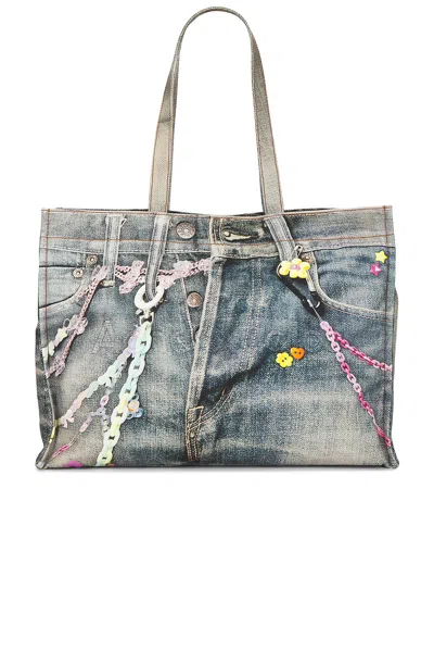 Acne Studios Logo Shopper Bag In Mid Blue