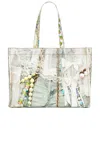 Acne Studios Printed Canvas Tote Bag In Brown