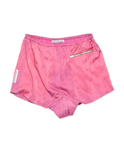 Acne Studios Logo Shorts In Pink