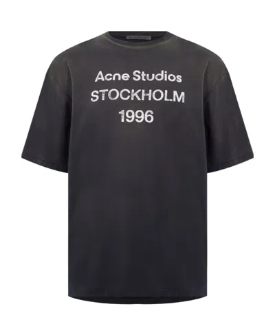 Acne Studios Logo Short-sleeved T-shirt In Black