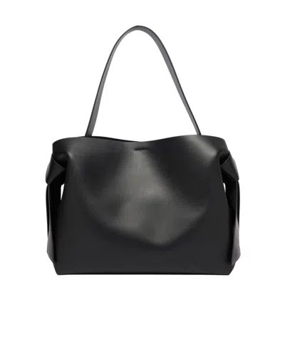 Acne Studios Musubi Midi Leather Shoulder Bag In Black