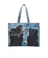 Acne Studios Women Denim Print Tote Bag In Multi