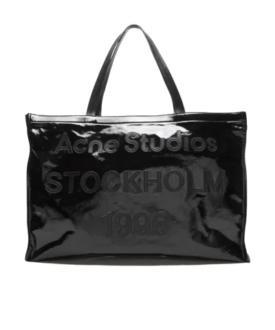 Acne Studios Logo Shoulder Tote Bag In Black