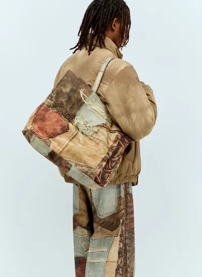 Acne Studios Logo Shoulder Tote Bag In Brown