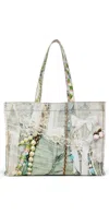 Acne Studios Logo Shoulder Tote Bag White/green