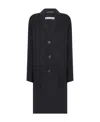 Acne Studios Logo Single-breasted Coat In Blue