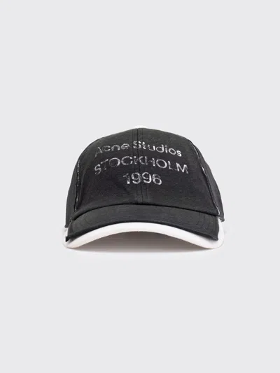 Acne Studios Logo Stamp Cap In Black