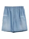 Acne Studios Logo-stamp Shorts In Blue