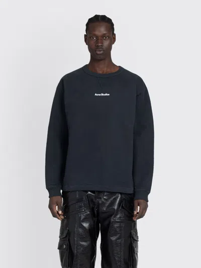 Acne Studios Logo Stamp Sweatshirt In Black