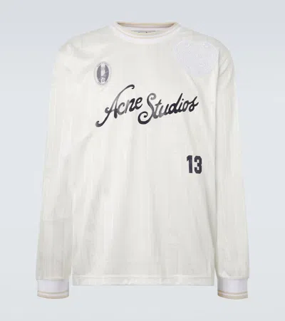 Acne Studios Logo Striped T-shirt In White