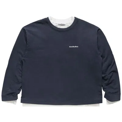 Pre-owned Acne Studios Logo Sweatshirt 'navy/white' | Men's Size Xl