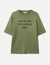 Acne Studios Logo Relaxed Fit T-shirt In Green