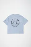 Acne Studios Logo T-shirt In Blue Melange
