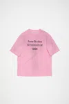 Acne Studios Logo T-shirt In Cotton Candy Pink