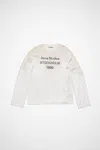 Acne Studios Mens Distressed Long-sleeve Logo T-shirt In Dusty White