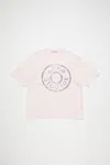 Acne Studios Logo T-shirt - Relaxed Fit In Faded Pink