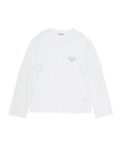 Acne Studios Edden U 1996 Logo-print Cotton And Hemp-blend T-shirt In White