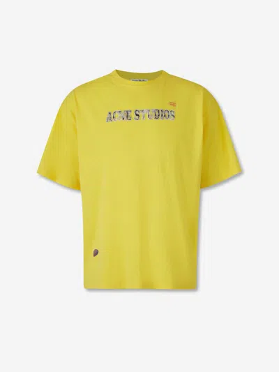Acne Studios Logo T-shirt In Yellow
