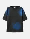 Acne Studios Spotted Blue Cotton T-shirt With Iridescent Finish In Multi