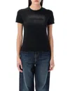 Acne Studios Black Washed Out Tight T-shirt With Logo Women In Black