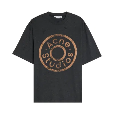 Pre-owned Acne Studios Logo T-shirt 'black Melange' | Men's Size Xl