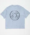 Acne Studios Logo T-shirt In Blue Melange