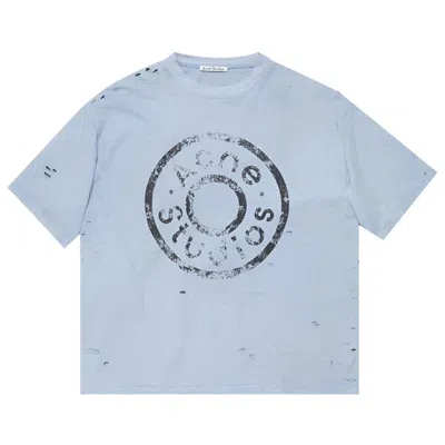 Pre-owned Acne Studios Logo T-shirt 'blue Melange' | Men's Size L