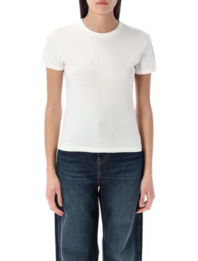 Acne Studios Logo T-shirt In Cold White