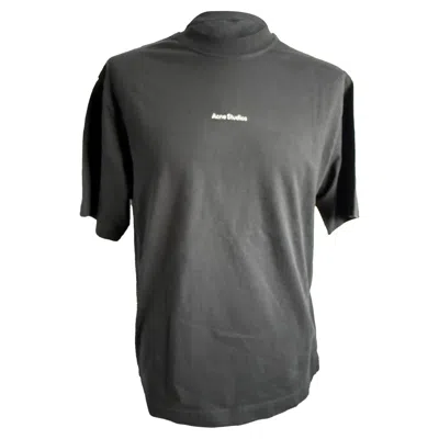 Acne Studios Logo T-shirt In Grey Cotton In Black