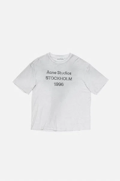 Acne Studios Women White Crewneck T-shirt And Logo Lettering Print On The Front In Cotton Woman