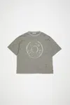 Acne Studios Logo T-shirt - Relaxed Fit In Moss Green