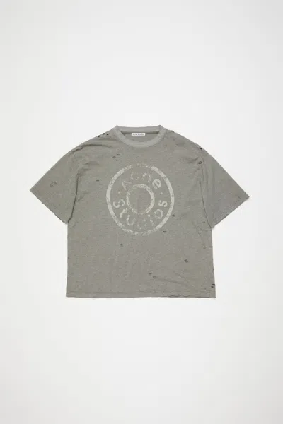 Acne Studios Logo T-shirt - Relaxed Fit In Moss Green