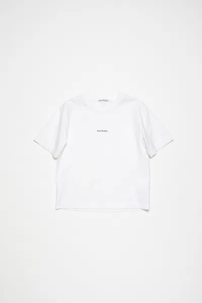 Acne Studios Logo T-shirt In Optisches Weiss