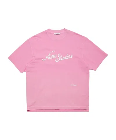 Acne Studios Man T-shirt Pink Size M Cotton