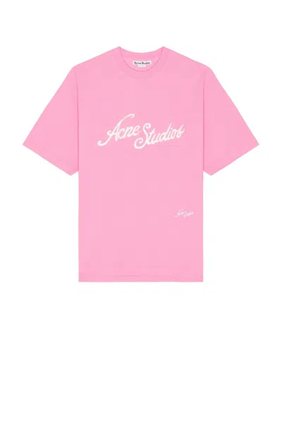 Acne Studios Man T-shirt Pink Size M Cotton