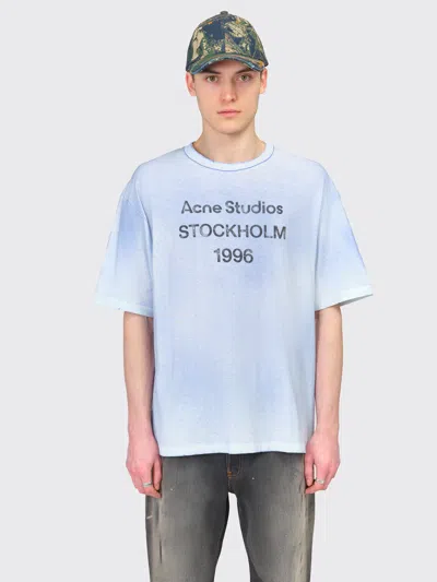 Acne Studios Logo T-shirt Relaxed Fit In Blue