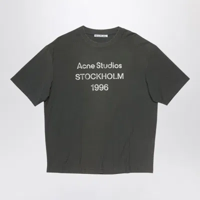 Acne Studios Logo T-shirt Relaxed Fit Faded Black Women
