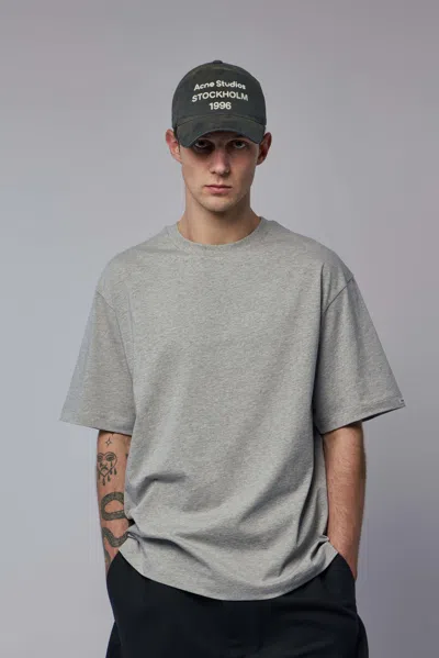 Acne Studios Logo T-shirt Relaxed Unisex Fit In Gray