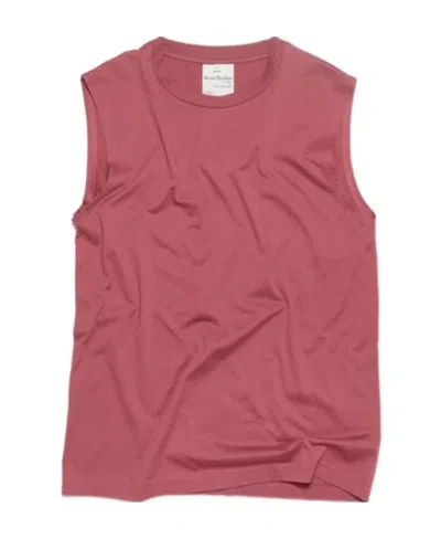 Acne Studios Logo-tag Cotton Vest In Pink