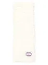 Acne Studios Logo-tag Faux-fur Scarf In White