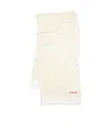 Acne Studios Logo-tag Fringed Wool Scarf In White