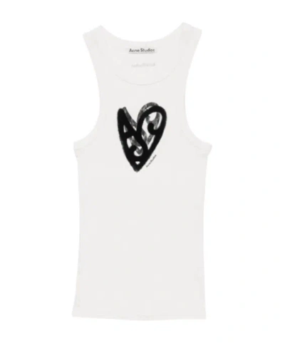Acne Studios Logo Tank Top In White