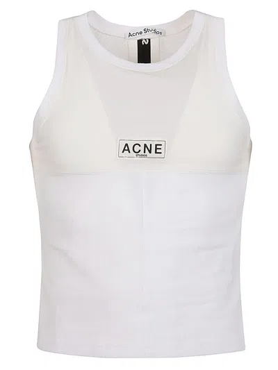 Acne Studios Logo Tank Top In White