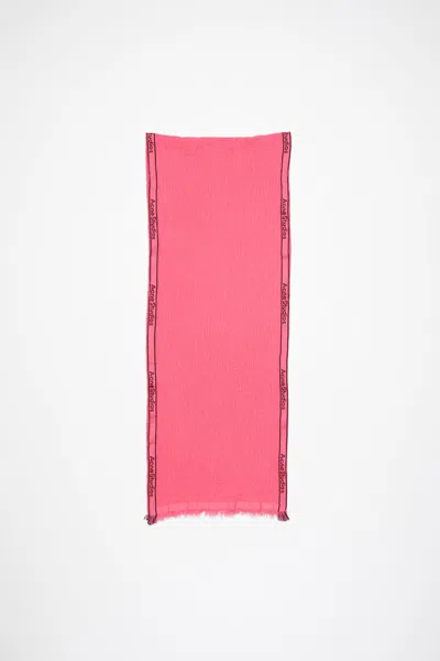 Acne Studios Logo Tape Scarf In Pink
