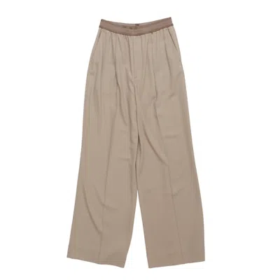 Acne Studios Logo-waistband Trousers In Beige