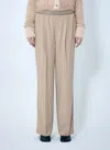 Acne Studios Women Logo Tape Twill Pants In Beige