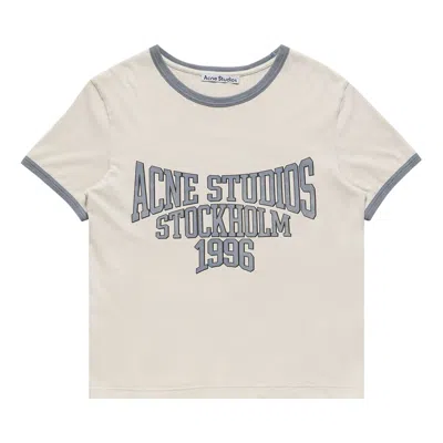 Pre-owned Acne Studios Logo T-shirt 'white/grey Blue' | Men's Size M