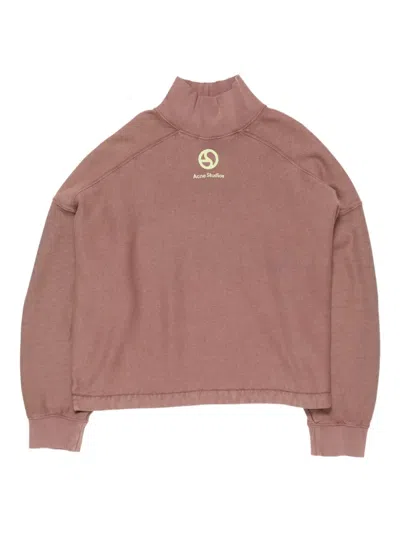 Acne Studios Logo Turtleneck Sweater In Pink