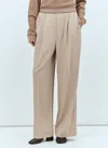 Acne Studios Women Logo Waistband Tailored Pants In Beige